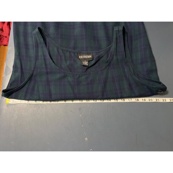 Excitation Blue‎ Plaid Sleeveless Maxi Dress XL MODEST - Picture 4 of 10
